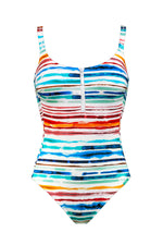 Lidea High Noon Zip Swimsuit in Stripe - Leap & Loop